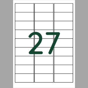 27 Labels Per A4 Sheet Graphic