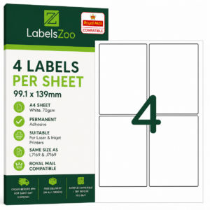 4 labels per a4 sheet