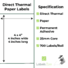 Direct Thermal Labels – 4 × 4″ – 12 Rolls Per Box - Image 2