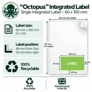 Single Integrated Label – 60 x 100mm