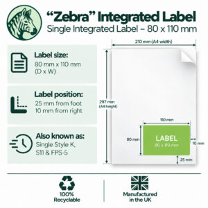 Single Integrated Label – 80 x 110mm