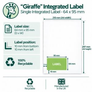 Giraffe single integrated label 95 x 64 mm