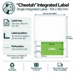 Cheetah Single Integrated Label 105x160mm