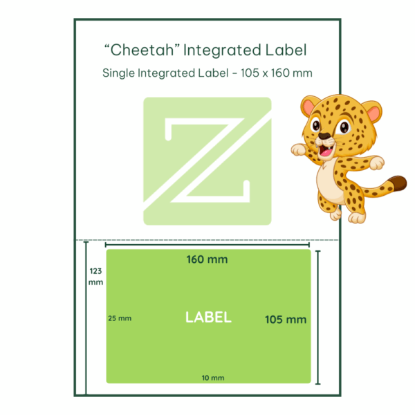 Cheetah Single Integrated Label