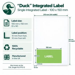 Duck Single Integrated Label – 100 x 150mm (2)