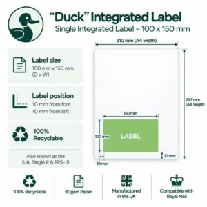 Single Integrated Label – 100 x 150mm