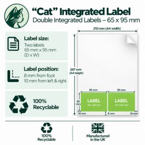 Double Integrated Labels – 65 x 95mm