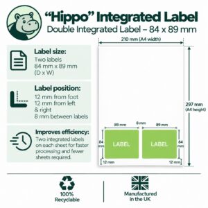 Double Integrated Labels – 84 x 89mm