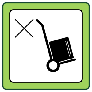 do not use sack truck / trolley symbol